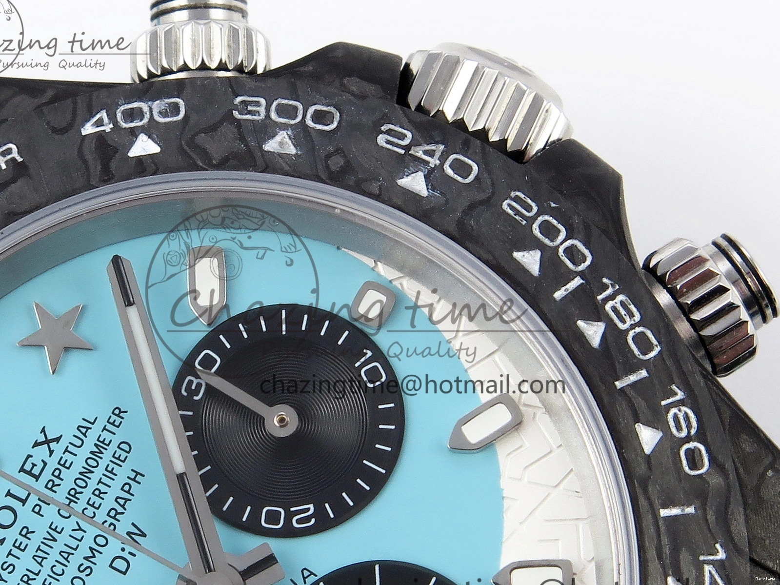 MiroTime 0319 Casual Daytona DIW Carbon Case and Bezel DIWF Edition White Blue Dial on Blue Nylon Strap A 1886